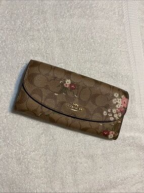 Coach Brown Floral Wallet